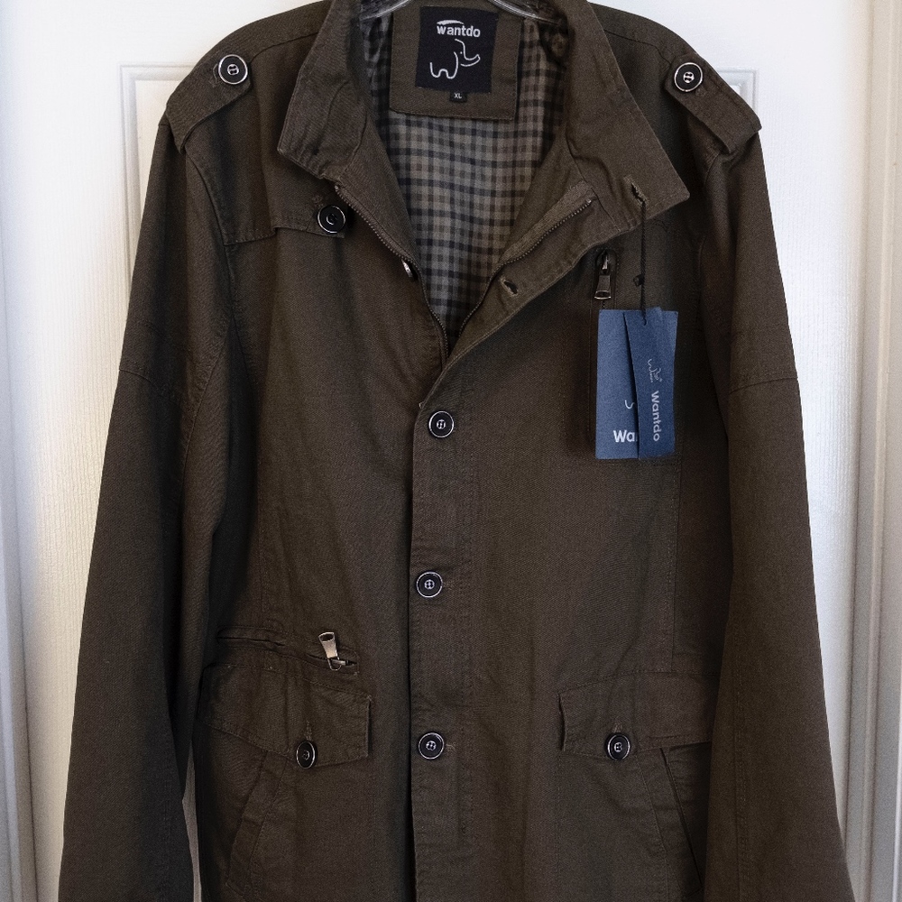 New Men's X-Large Wantdo Army Green Cotton Jacket